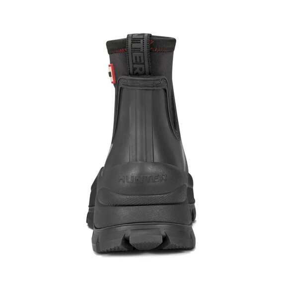 Hunter Women's Eloise Lug Sole Waterproof Neoprene Rain Booties in Black - Picture 5 of 7